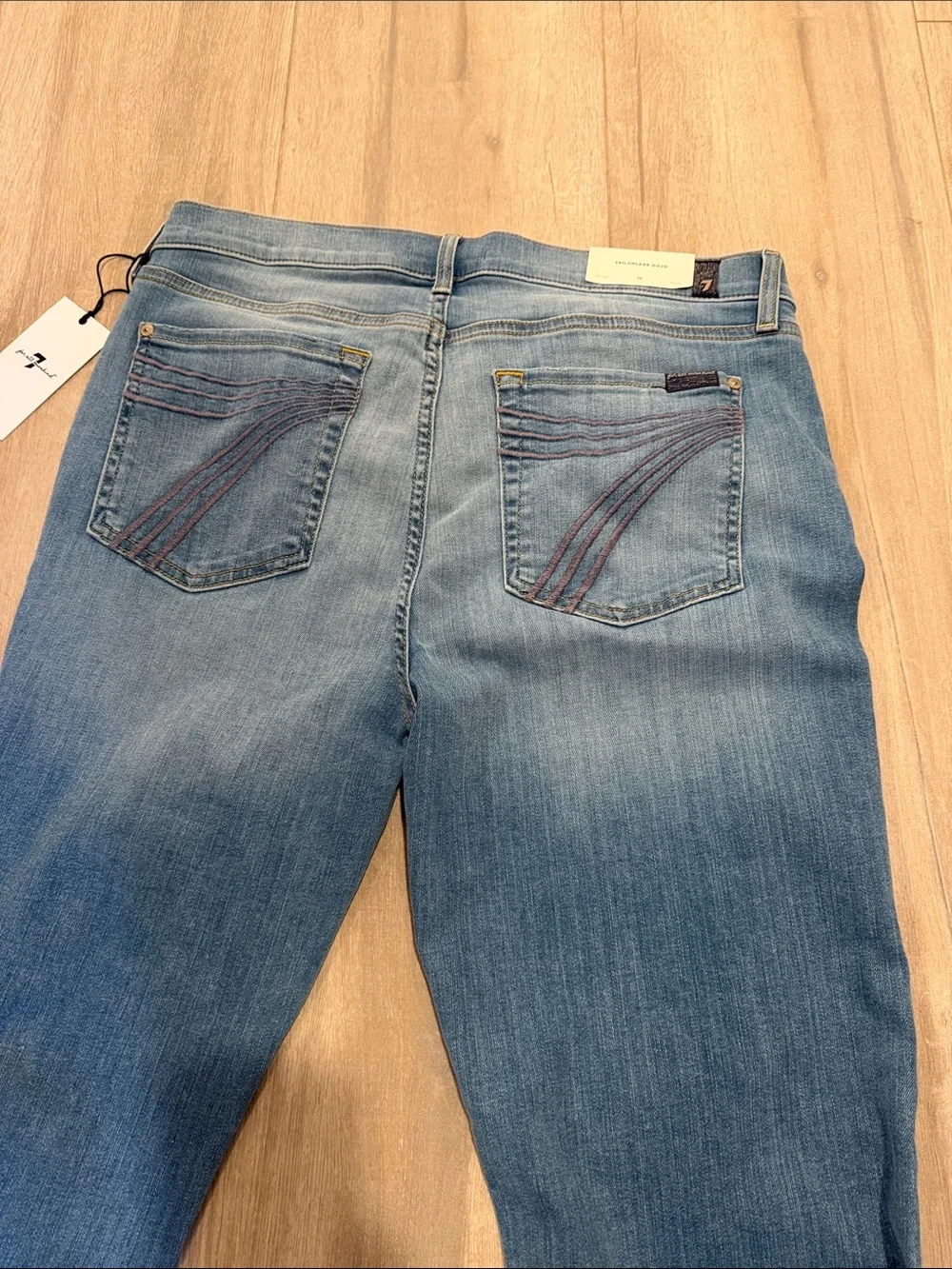 7 For All Mankind Medium Blue Flare Jeans - Picture 5 of 5